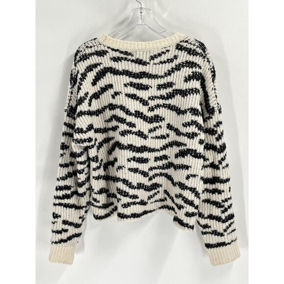 Line The Label Zebra Black White Sweater Print Cotton Wool Alpaca Sz Large - Picture 6 of 6
